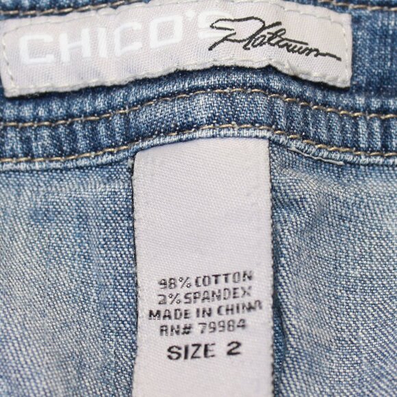#372 Chico's Platinum Light Jeans Size 2 (12) - Picture 6 of 7